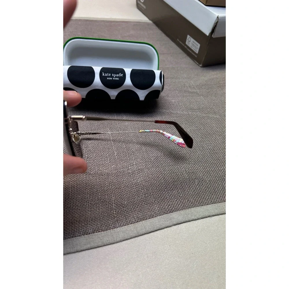 Kate Spade‎ Sunglasses One Size Brown Gold Rimless Butterfly Hello Sunshine New